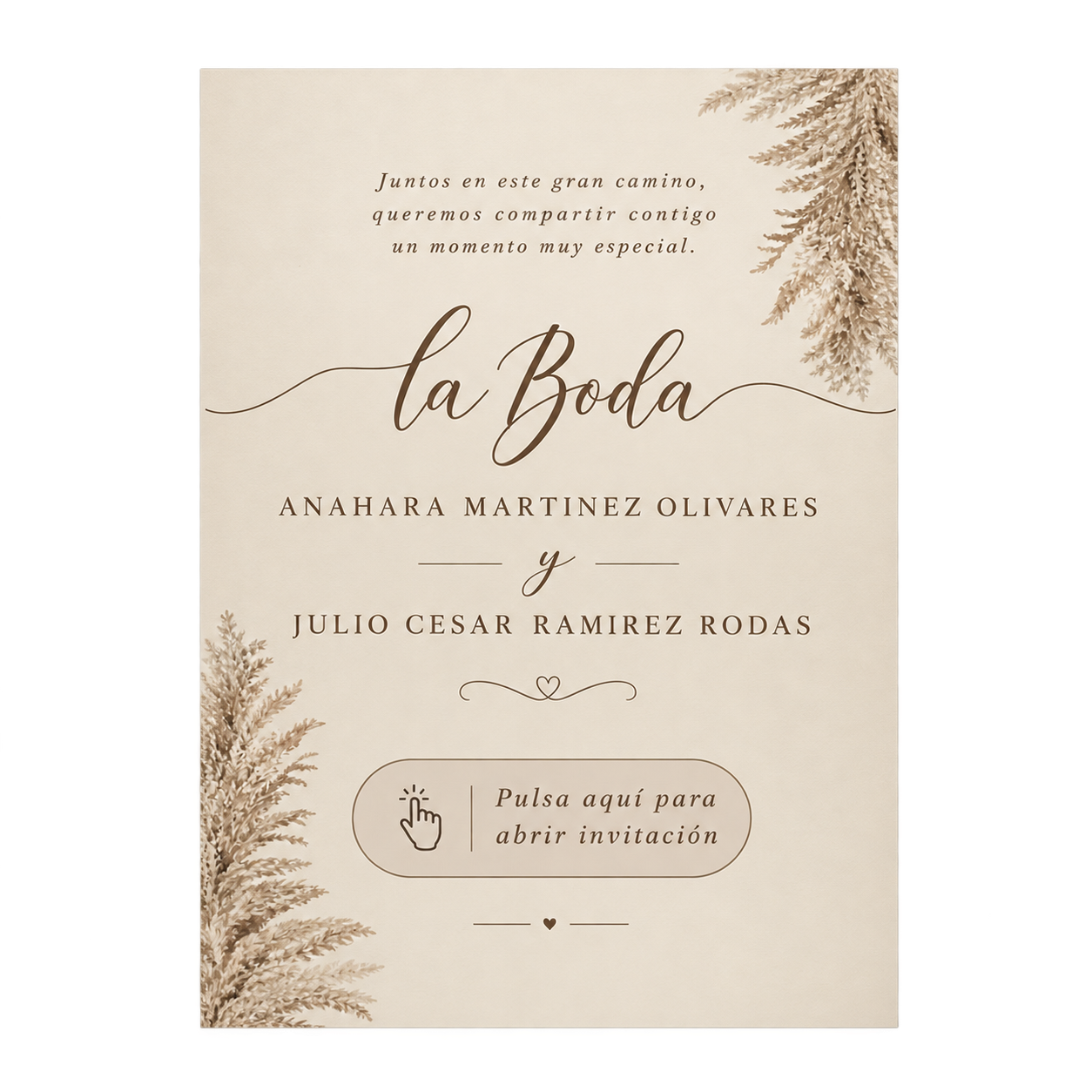 Portada Invitación Boda